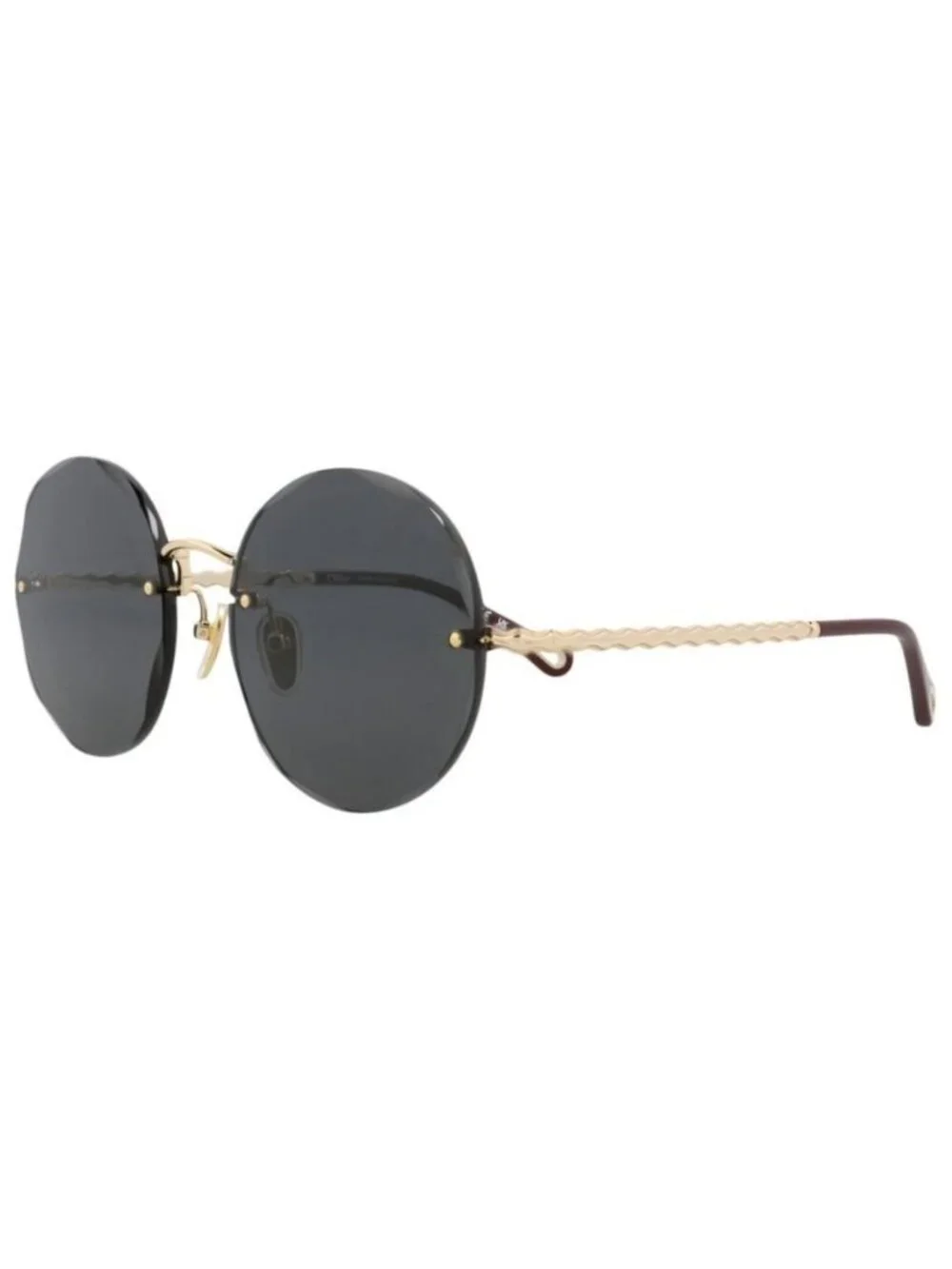 New Chloé Womens Round/Oval Gold Gold Grey Fashion Designer Sunglasses
